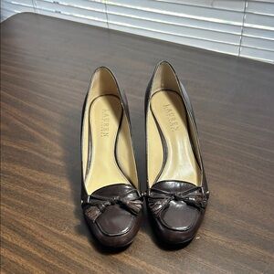 Lauren Ralph Lauren Dark Brown Leather Flats